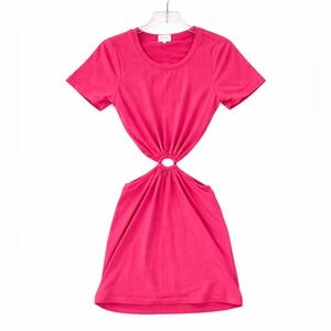 Sundays Pink Cutout Tshirt Dress